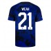 Billige Forenede Stater Timothy Weah #21 Udebane Fodboldtrøjer VM 2022 Kortærmet